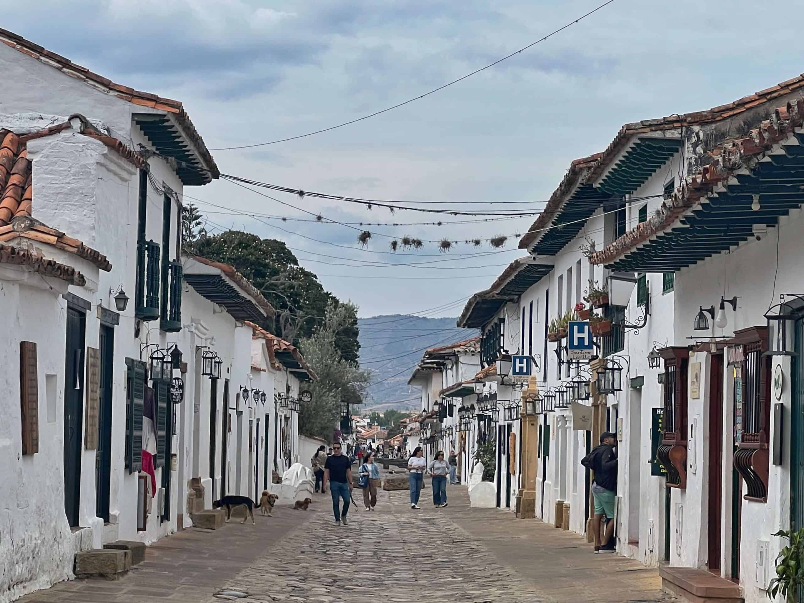street with white houses in Villa de Leyva