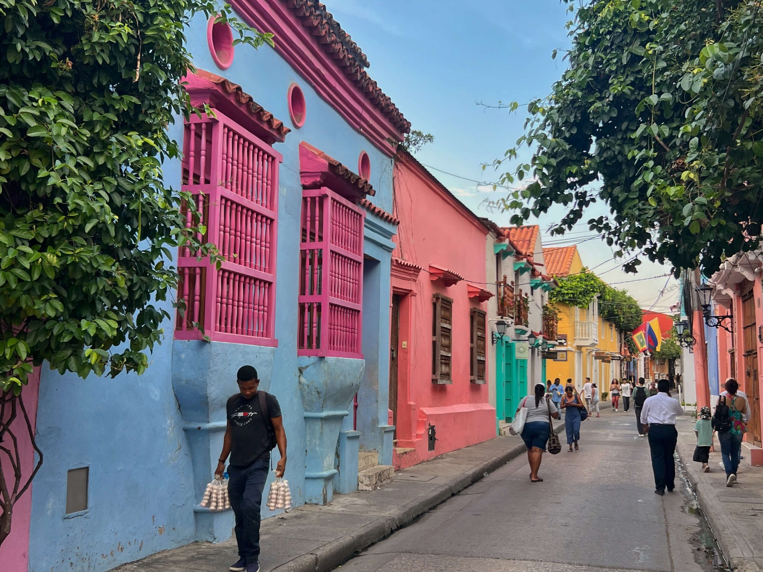 Colourful houses in Cartagena's old quarter