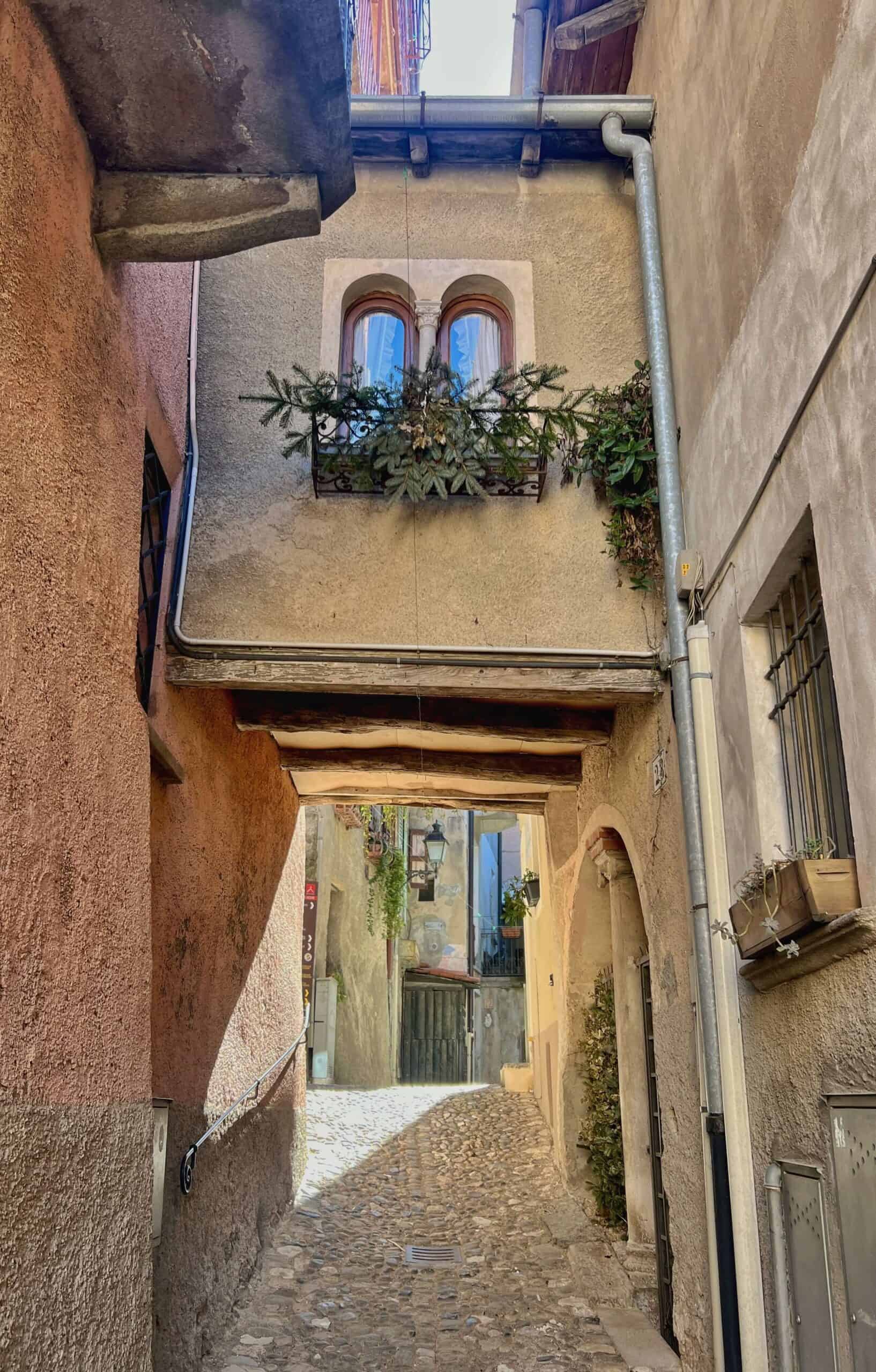 Narrow street in Santa Maria del Monte near Varese 