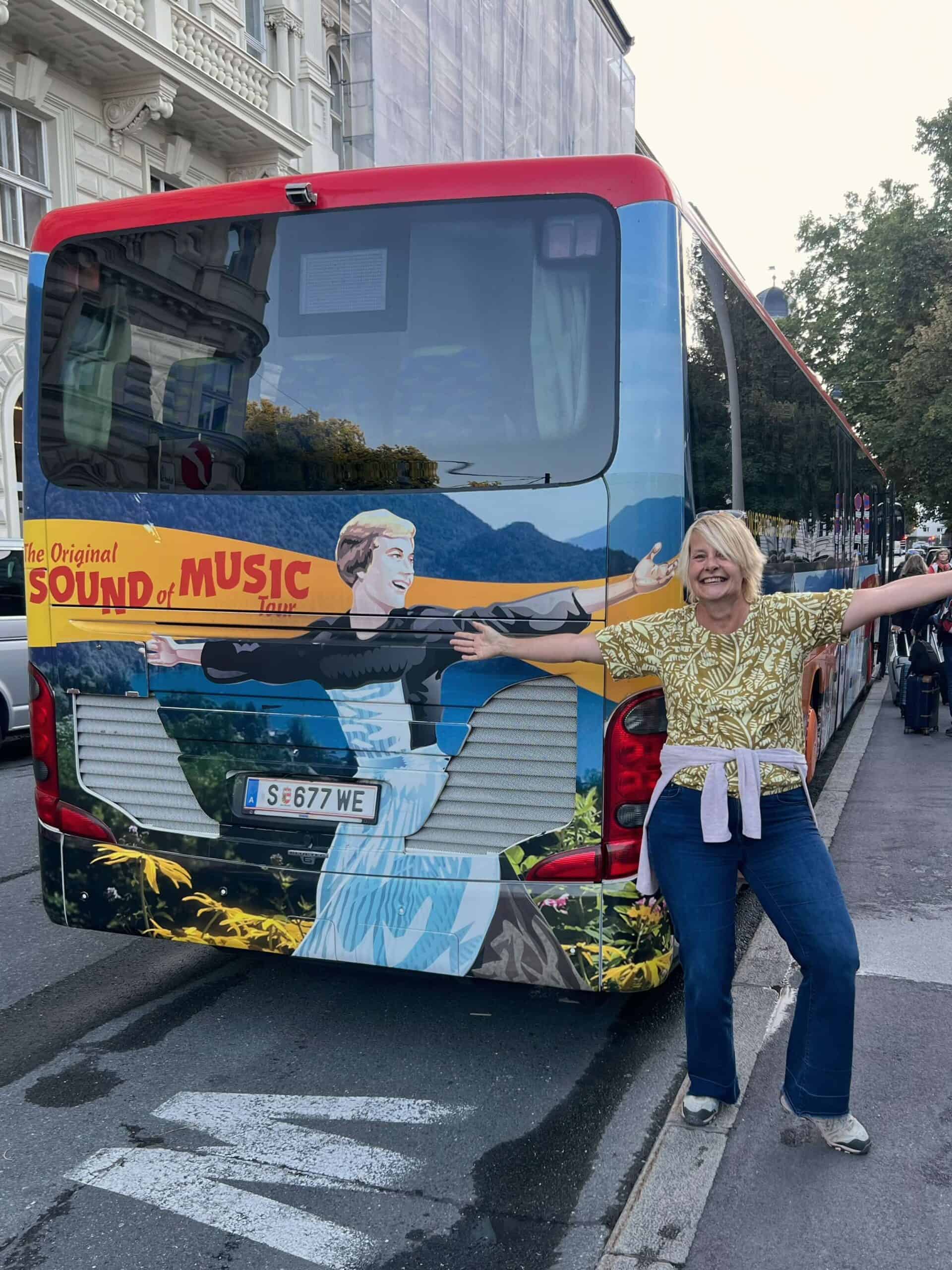 Standing by the sound of music tour bus 
