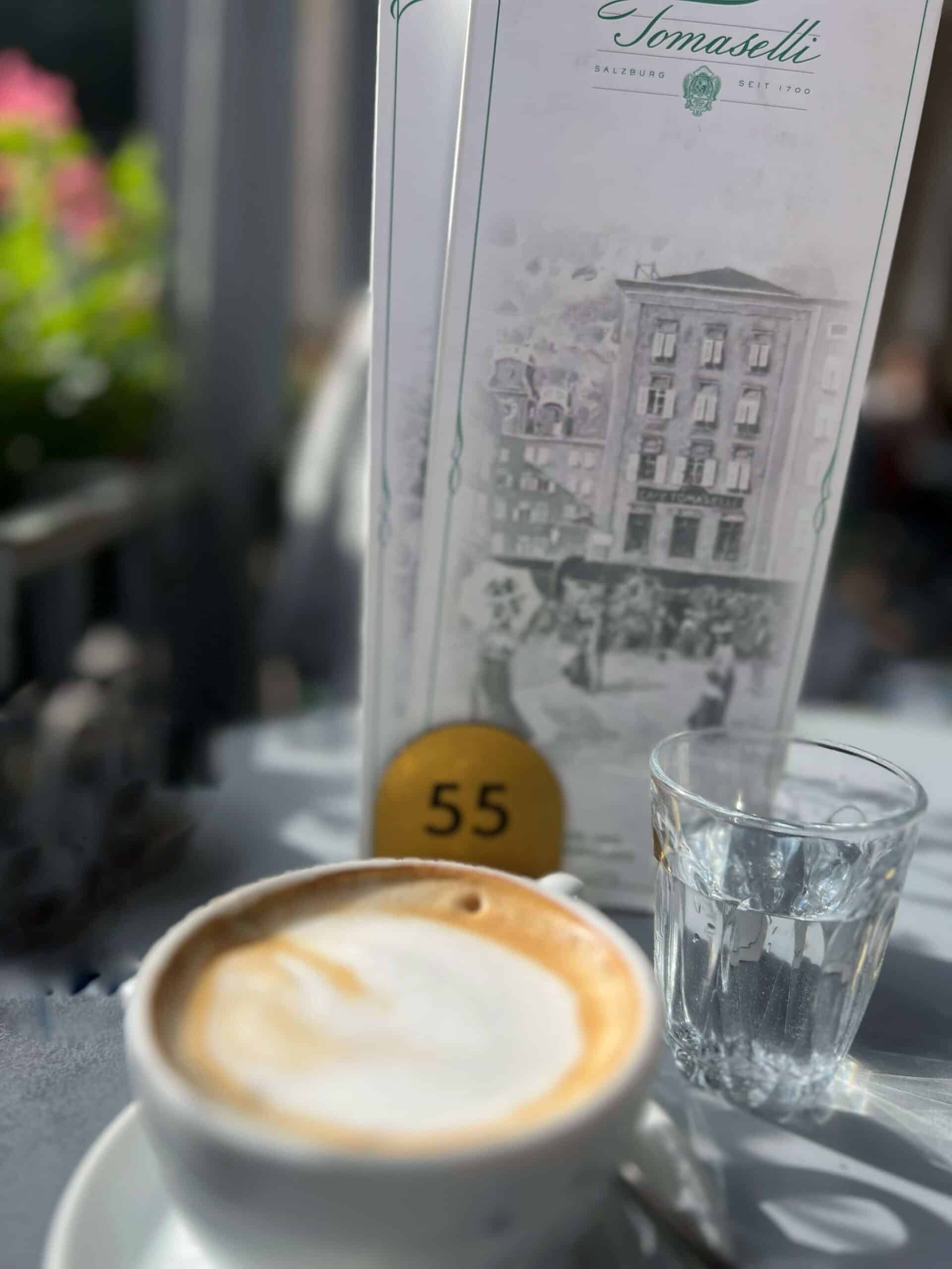 Cappuchino at Cafe Tomaselli Salzburg